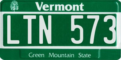VT license plate LTN573