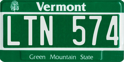 VT license plate LTN574