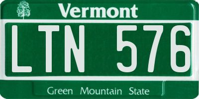 VT license plate LTN576