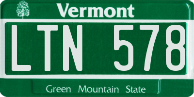 VT license plate LTN578