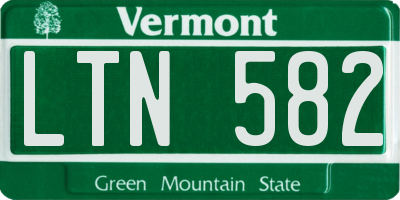 VT license plate LTN582