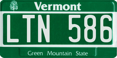 VT license plate LTN586