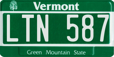 VT license plate LTN587