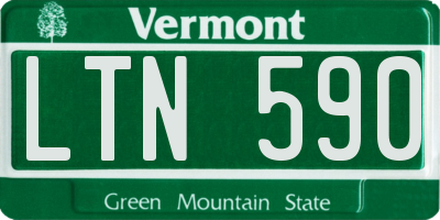 VT license plate LTN590