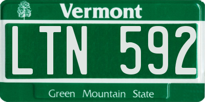 VT license plate LTN592