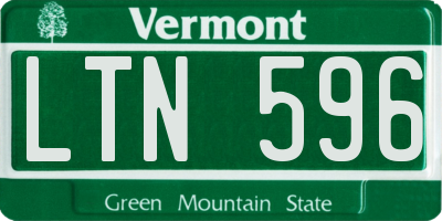 VT license plate LTN596