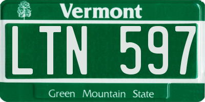 VT license plate LTN597