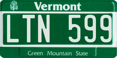 VT license plate LTN599
