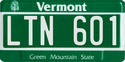 VT license plate LTN601