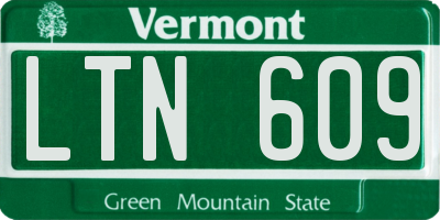 VT license plate LTN609