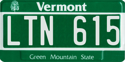 VT license plate LTN615