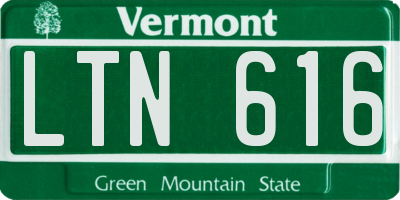 VT license plate LTN616