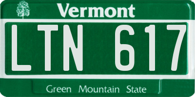 VT license plate LTN617