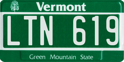 VT license plate LTN619
