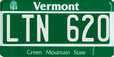 VT license plate LTN620