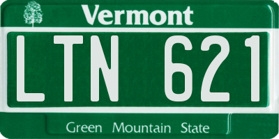 VT license plate LTN621