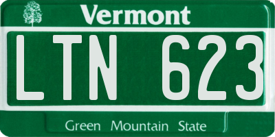 VT license plate LTN623