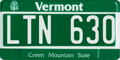 VT license plate LTN630