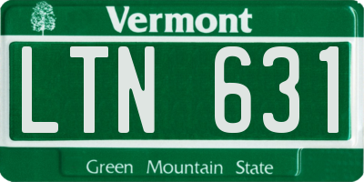 VT license plate LTN631