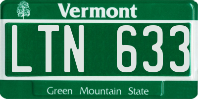 VT license plate LTN633