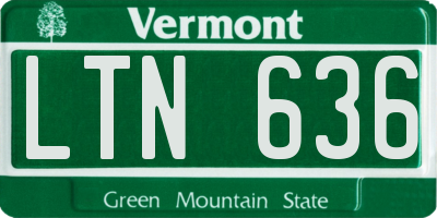 VT license plate LTN636