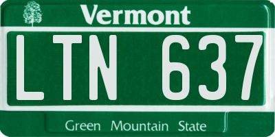 VT license plate LTN637