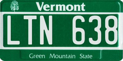 VT license plate LTN638