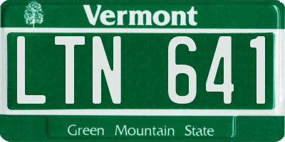 VT license plate LTN641