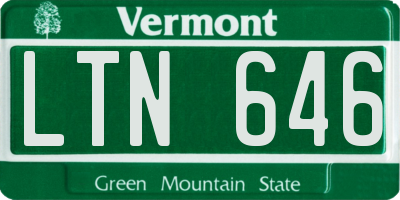 VT license plate LTN646