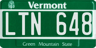 VT license plate LTN648