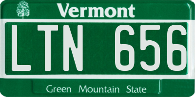 VT license plate LTN656