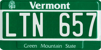 VT license plate LTN657