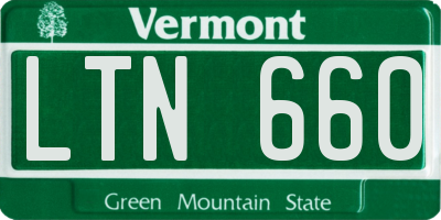 VT license plate LTN660