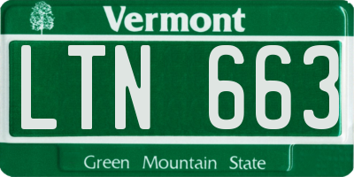 VT license plate LTN663