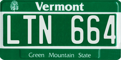 VT license plate LTN664