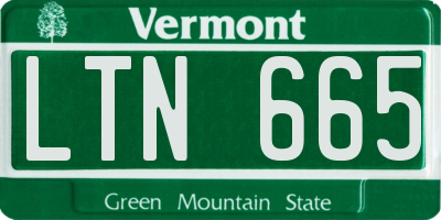VT license plate LTN665