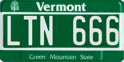 VT license plate LTN666