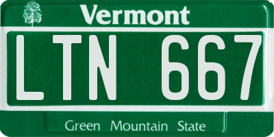 VT license plate LTN667