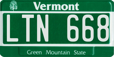 VT license plate LTN668