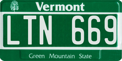 VT license plate LTN669
