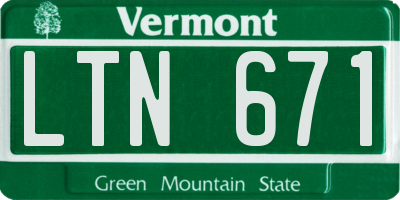 VT license plate LTN671