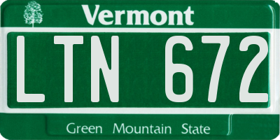 VT license plate LTN672