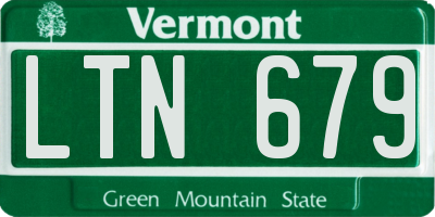 VT license plate LTN679