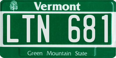 VT license plate LTN681