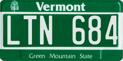 VT license plate LTN684