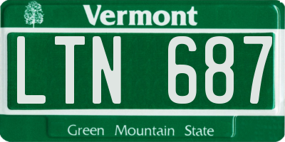 VT license plate LTN687