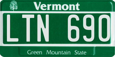 VT license plate LTN690