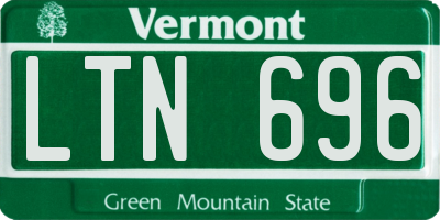 VT license plate LTN696