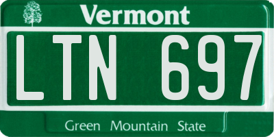 VT license plate LTN697
