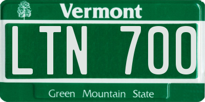 VT license plate LTN700